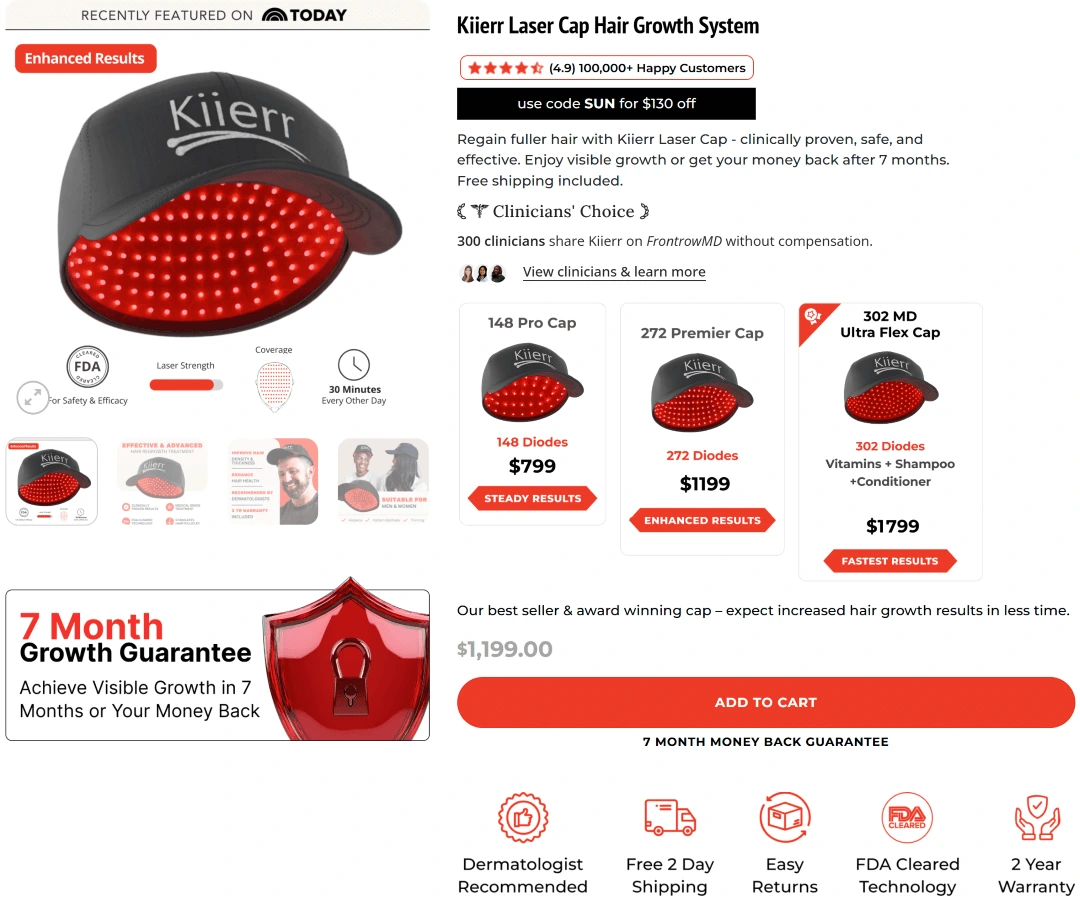 Kiierr Laser Hair Cap